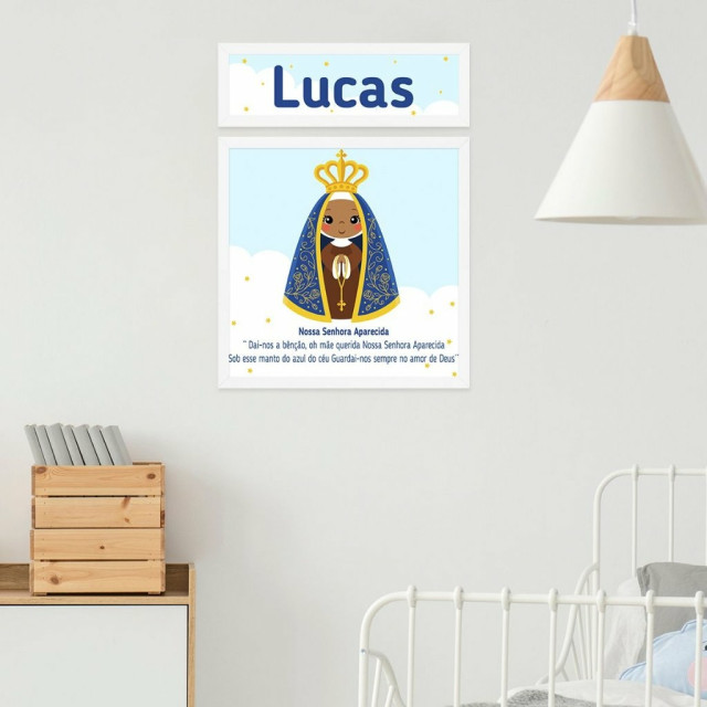 Kit Placas Decorativas Nossa Senhora Aparecida Para Meninos