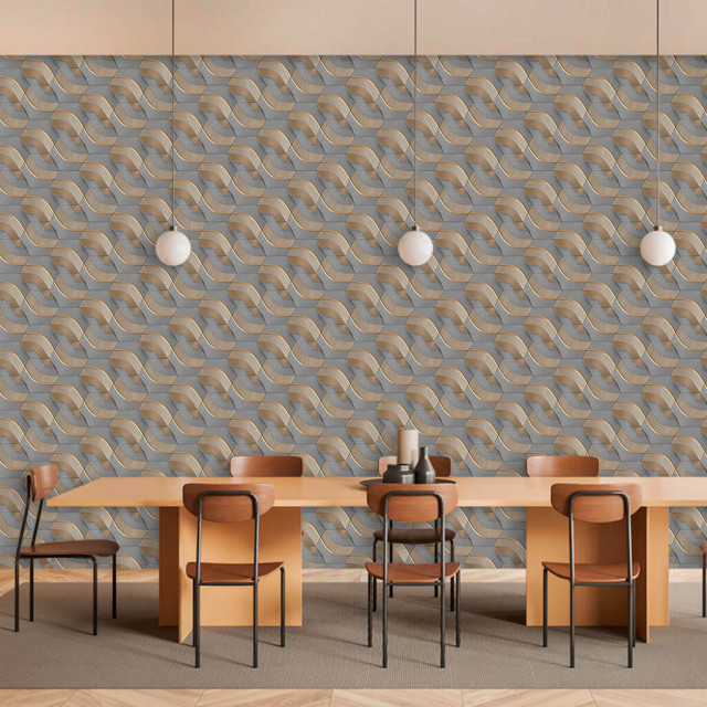 Papel de Parede Geométrico Ondas Elegante