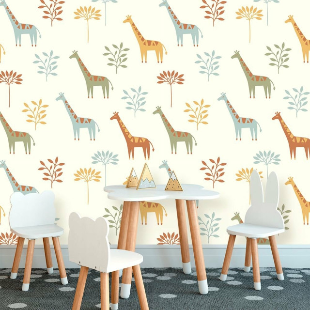 Papel de Parede Baby Girafa