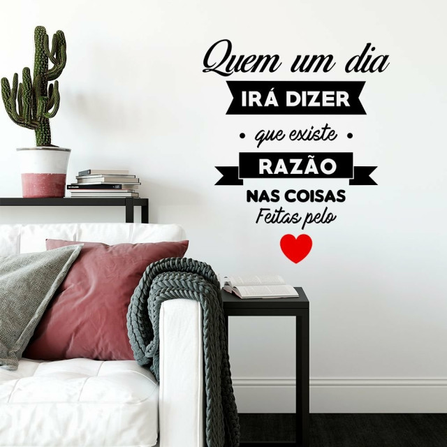 Adesivo Decorativo Frase "Coisas feitas pelo Coração