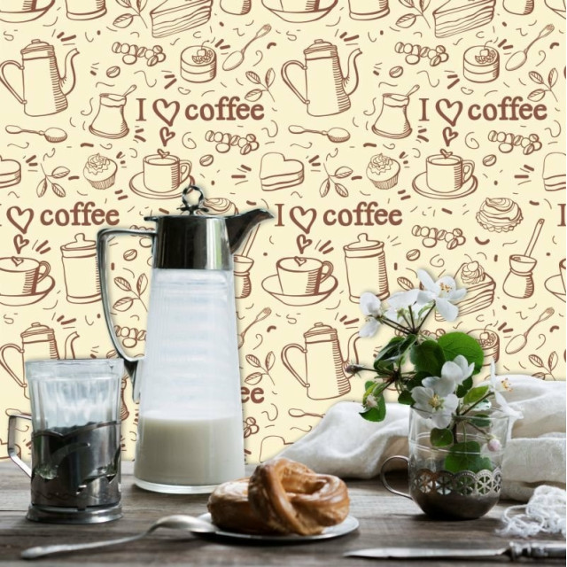 Papel de Parede Cozinha Love Coffee