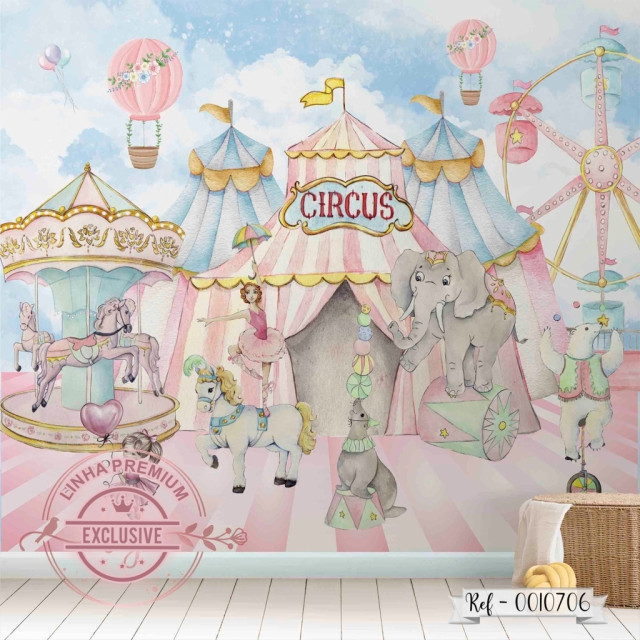 Papel de Parede Personalizado Infantil Circo Encantado