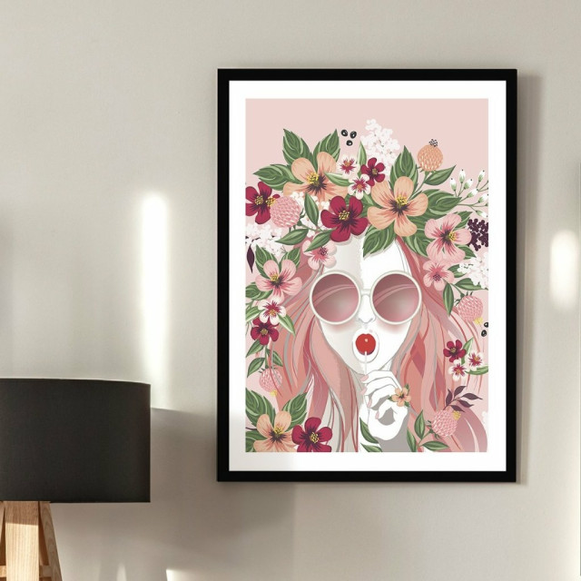 Quadro Decorativo Mulher Jardim