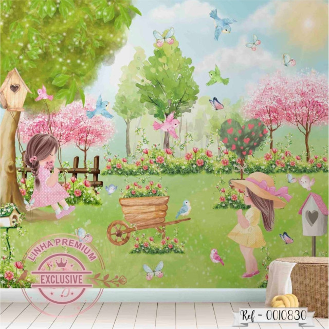 Papel de Parede Personalizado Jardim Primavera Encantada