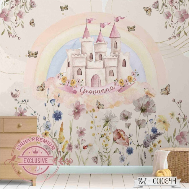 Papel de Parede Personalizado Castelo de Arco Íris