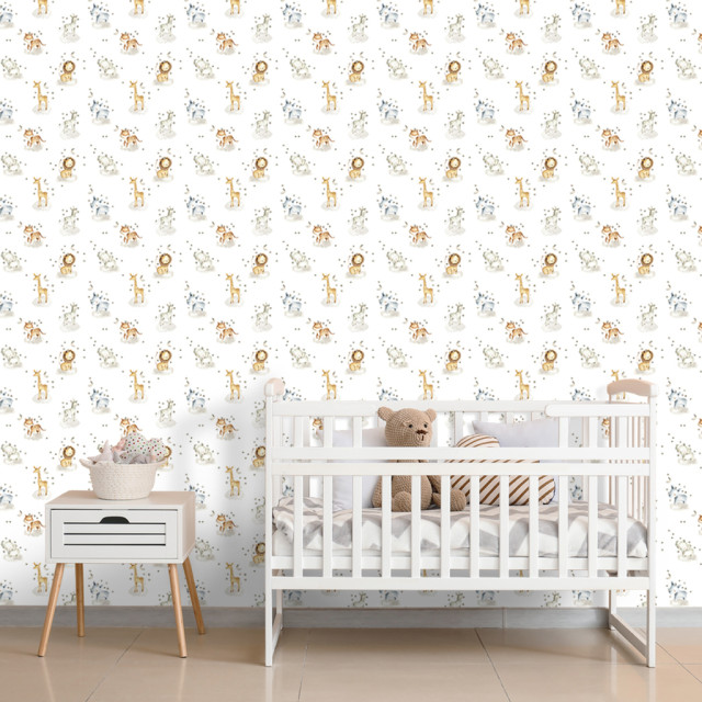 Papel de Parede Baby Safari Feliz