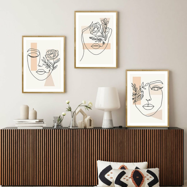 Quadro Decorativo Mulher Faces Abstratas