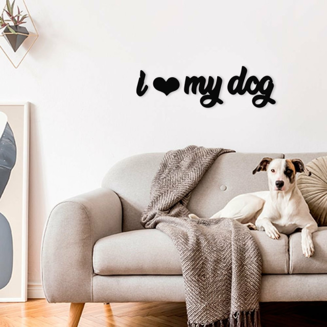 Palavra Decorativa de Parede I Love My Dog