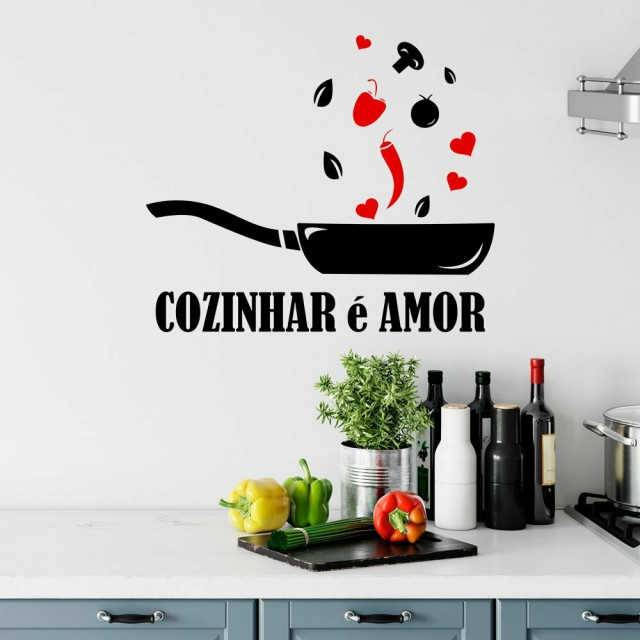 Adesivo Decorativo Cozinhar é Amor