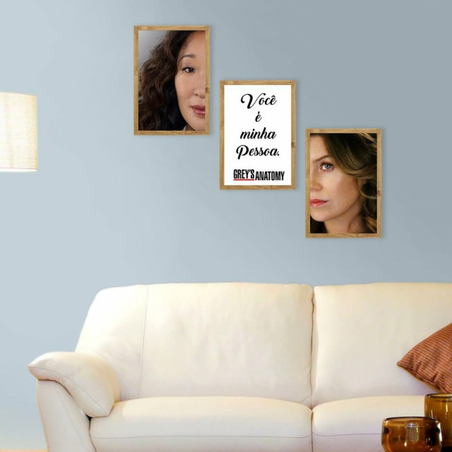 Kit de Placas Decorativas Greys Anatomy Meredith e Cristina