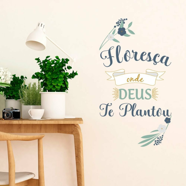 Adesivo Decorativo Frase Floreça