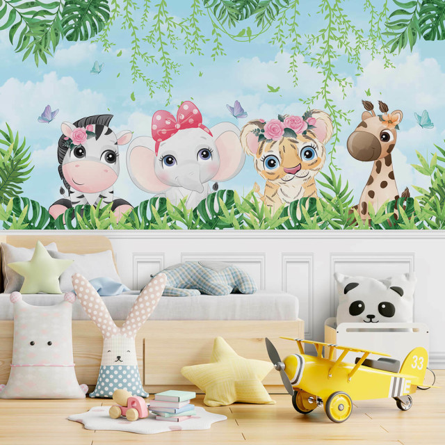 Papel De Parede Personalizado Baby Safari