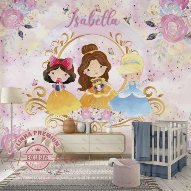 Papel De Parede Personalizado Princesas Baby