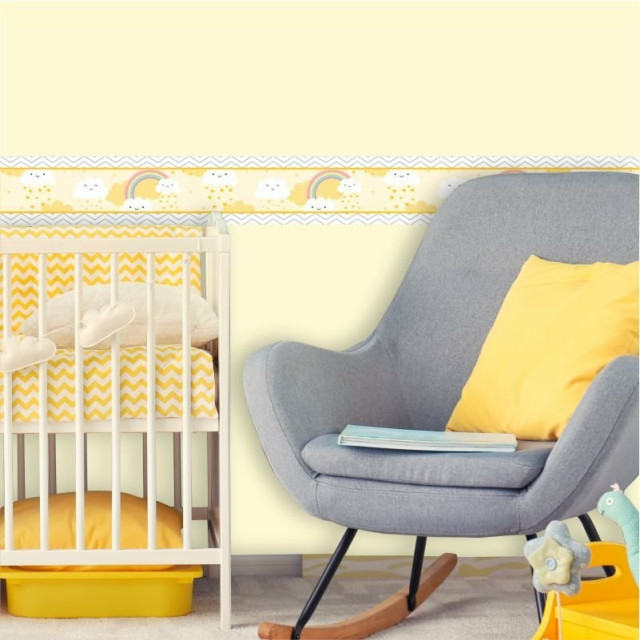 Faixa Decorativa Infantil Chuva de Bênçãos Amarelo