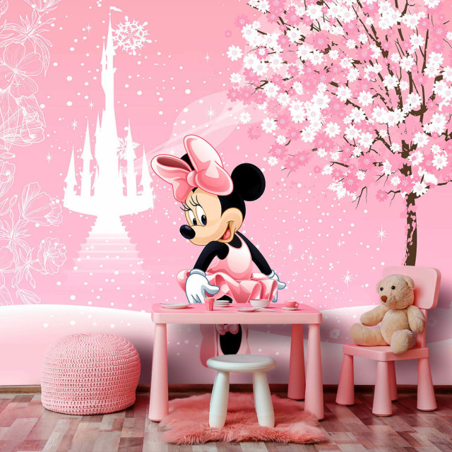 Papel De Parede Personalizado Minnie All Pink