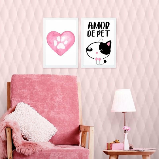 kit de Placas Decorativa Amor de Pet