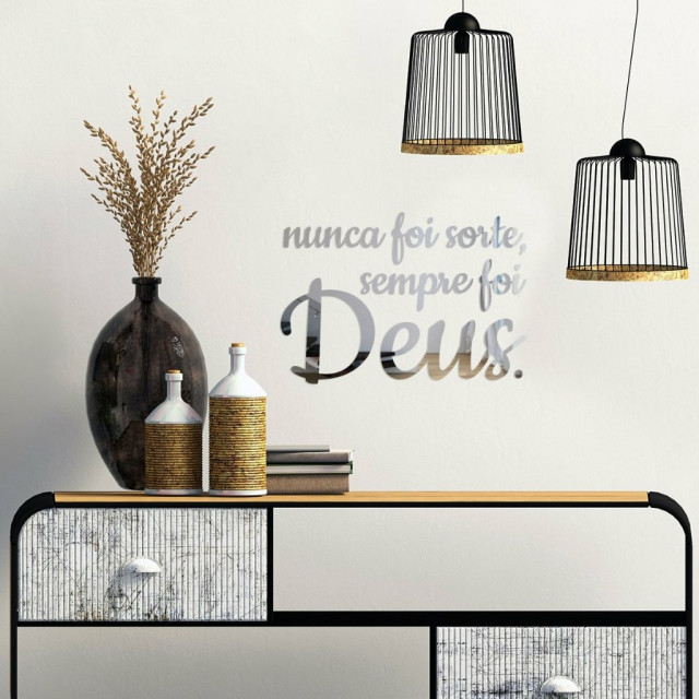 Espelho Decorativo Nunca Foi Sorte Sempre Foi Deus