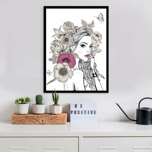 Quadro Decorativo Flowers Girl