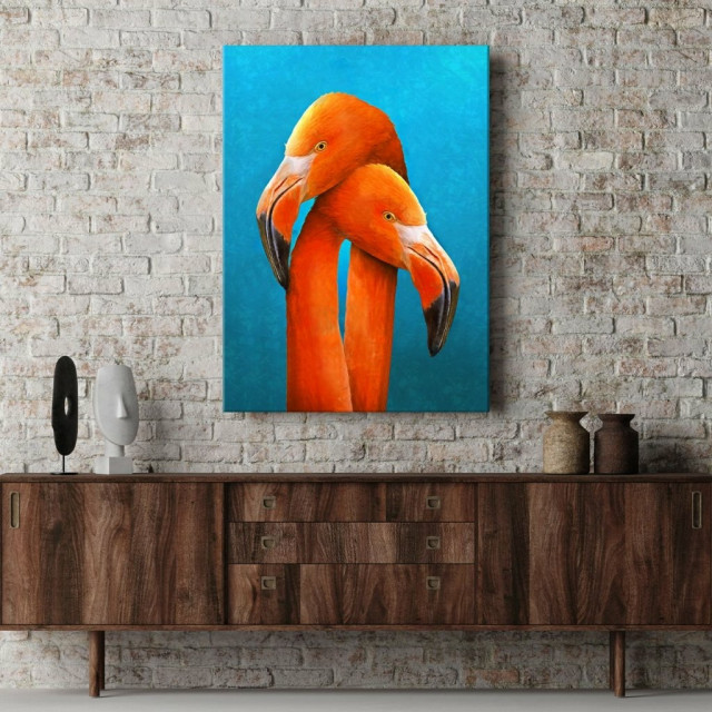 Quadro Flamingos