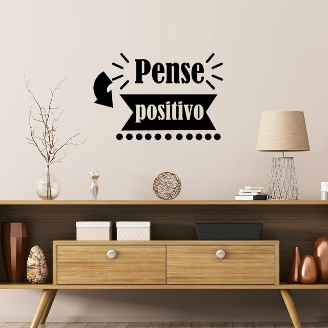 Adesivo Decorativo Frase Pense Positivo