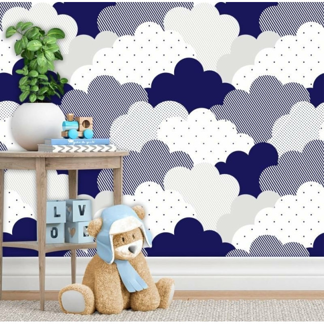 Papel de Parede Baby Nuvens Blue