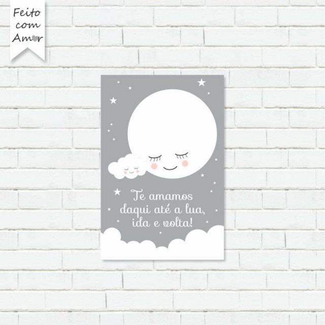 Placa Decorativa Lua Cute