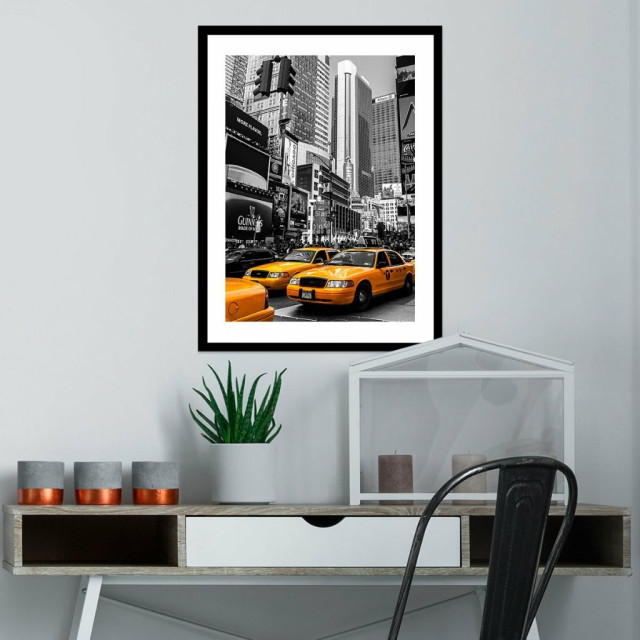 Quadro Decorativo Taxi Amarelo New York