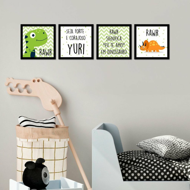 Kit de Placas Decorativas Dino Rawr