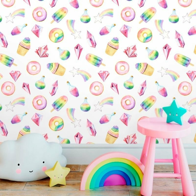 Papel de Parede Baby Arco Íris Doce