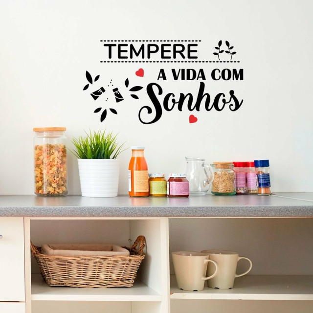 Adesivo Decorativo Frase "Tempere a Vida