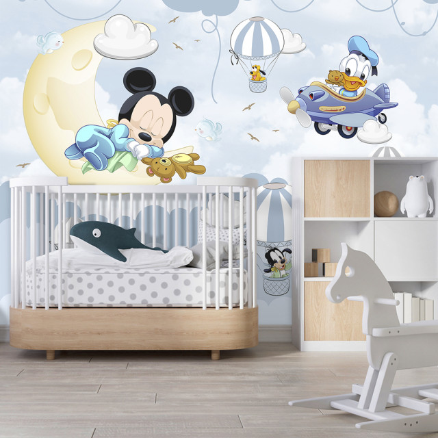 Papel De Parede Personalizado Mickey Na Lua