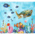 Papel de Parede Personalizado Fundo do Mar Azul Celeste Aquarela