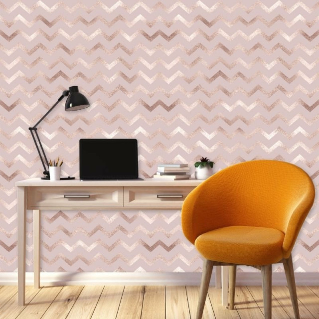 Papel de Parede Chevron Rose Nayla