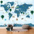 Papel De Parede Personalizado Mapa Mundi Blue