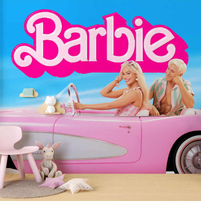 Papel De Parede Personalizado Barbie e Ken em seu Automóvel