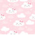 Papel de Parede Baby Nuvens Cute fundo Rosa