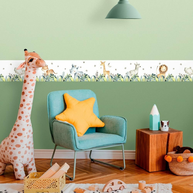 Faixa Decorativa Infantil Safari Animais Cutes