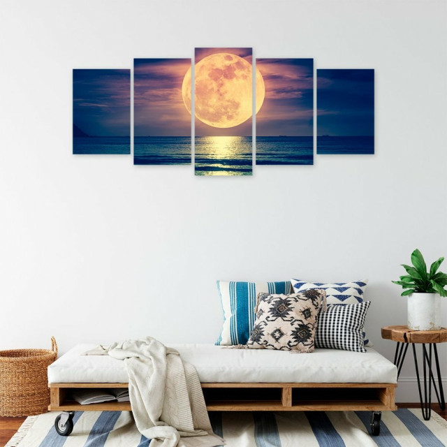 Quadro Mosaico Lua e Mar