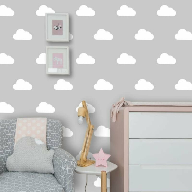 Papel de Parede Infantil Nuvens