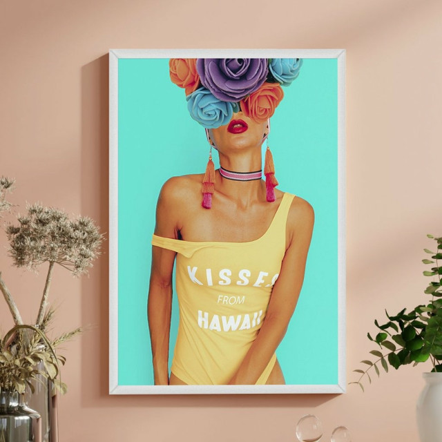 Quadro Decorativo Mulher Tropical