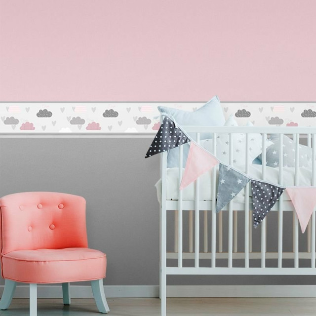 Faixa Decorativa Infantil Nuvens com Passarinhos