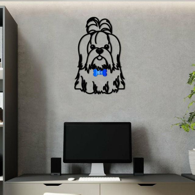 Quadro 3D Cachorro Shih tzu