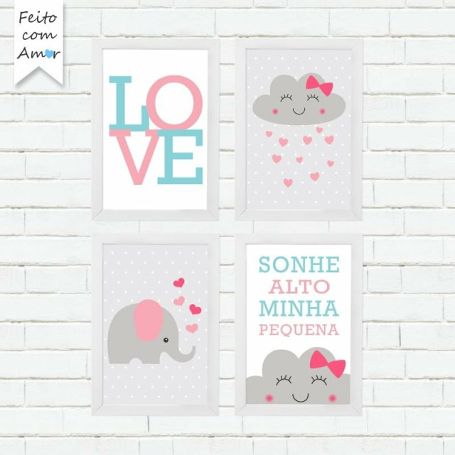 Kit de Placas Decorativas " LOVE