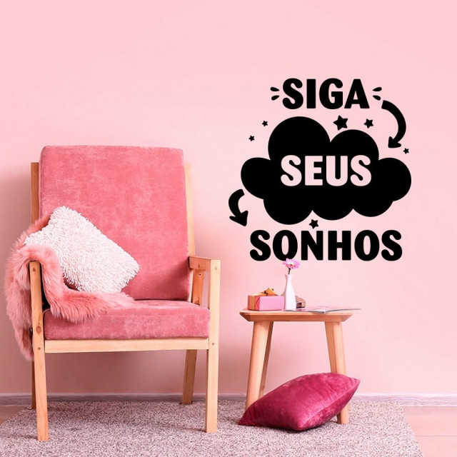 Adesivo Decorativo Frase "Siga seus Sonhos