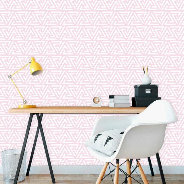 Papel De Parede Personalizado Triangles Pink