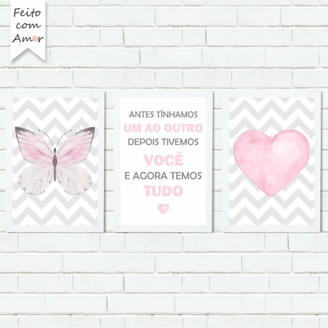 kit de Placas Decorativa Butterfly Love