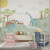 Papel De Parede Personalizado Dinos Cute Blue