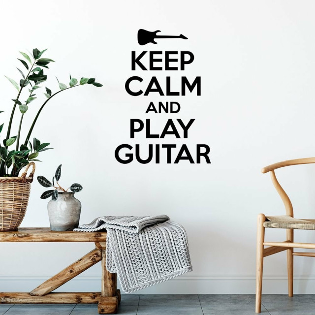 Adesivo Decorativo Frase "Play Guitar