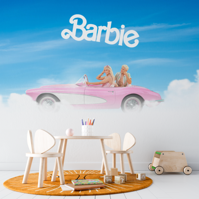 Papel De Parede Personalizado Barbie e Ken