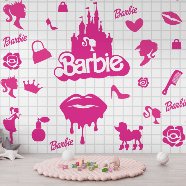 Papel De Parede Personalizado Adesivos da Barbie